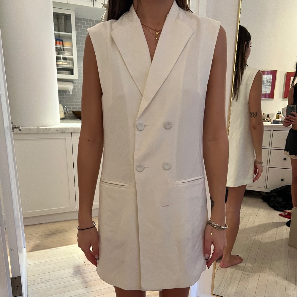 Lovers and Friends White Blazer Vest Dress